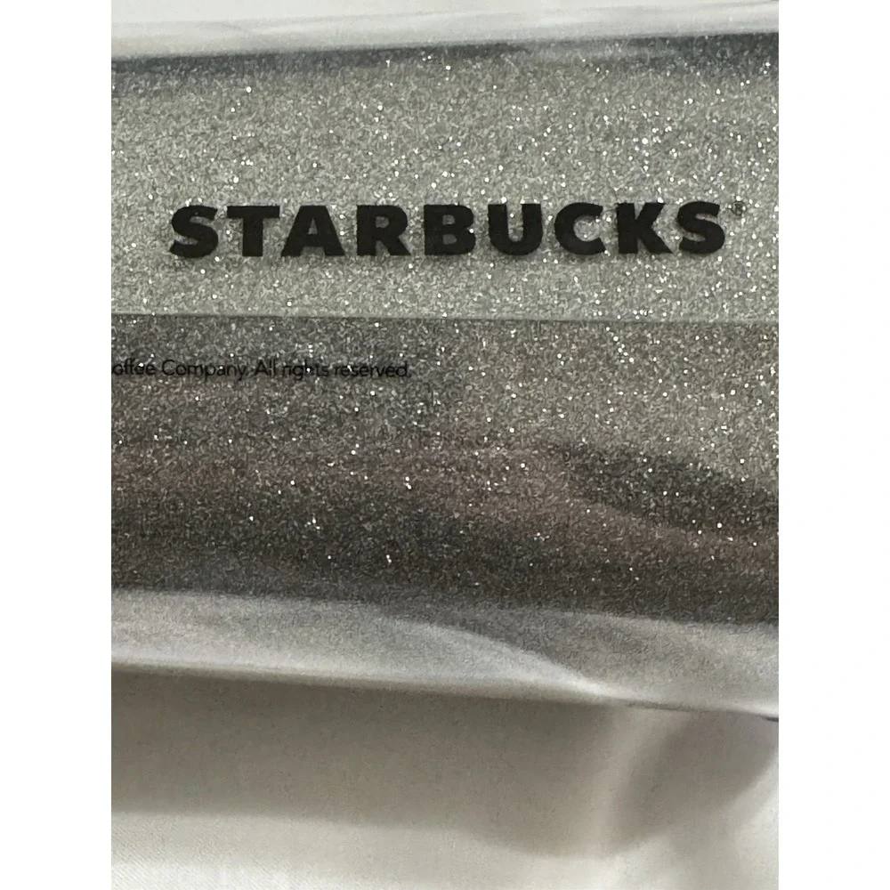 Starbucks‎ Silver Sparkle Glitter Tumbler 20oz Coffee NO Straw 2018